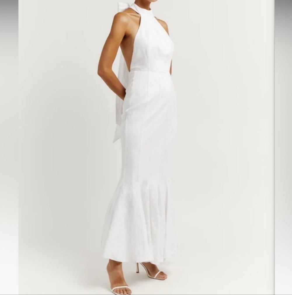 DISSH White Halter Backless Maxi Dress US 4